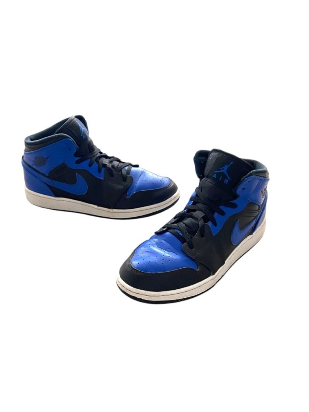 Nike Boys Air Jordan 1 Mid Hyper Royal Sneakers Blue Size 6.5 Retro Streetwear